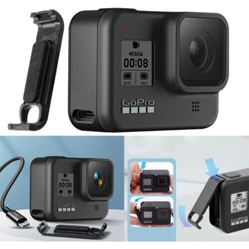 Rechargeable Side Protective Cover Battery Lid for GoPro 8/9 Hero 8/9 Sports Camera Dustproof Battery Lid Door Housing Case