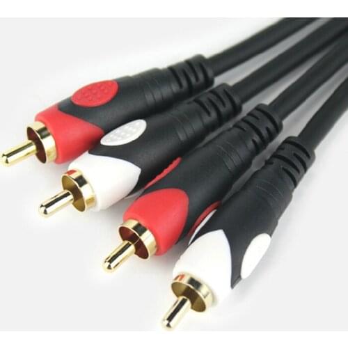 Premium RCA audio video AV cable 2RCA male to 2 RCA male gold-plated (OFC conductor+foiling+Al braiding)