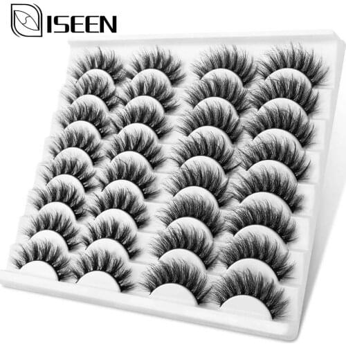 ISEEN 5/8/12/16 Pairs 3D Mink Lashes Natural False Eyelashes Fake Lashes Long Eyelash Extension Faux Mink Eyelashes For Beauty