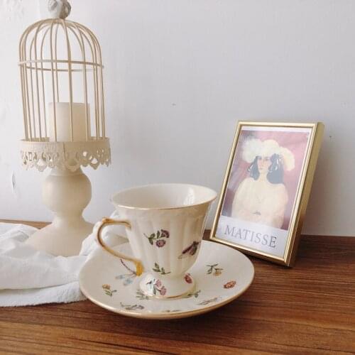 Luxury Nordic Coffee Cup and Saucer Ceramic Turkish Eco Friendly Porcelain European Coffee Cup Reusable Tazas Drinkware DF50BD