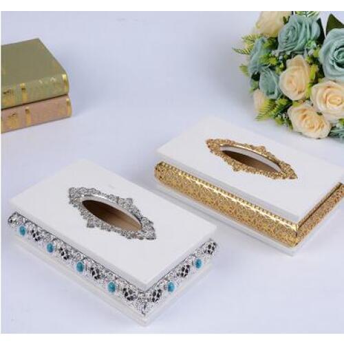 Luxurious wooden table tissue holder tissue holder gold tissue box tissue holderfor home decorationZJH045