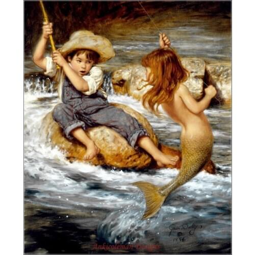 Counted Cross Stitch Kits Needlework Embroidery - 14 ct Aida DMC Color DIY Arts Handmade Home Decor - Catch of My Dreams