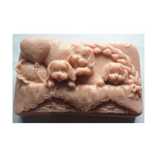 Dog silicon soap mold Cake decoration mold manual soap mold candle mold