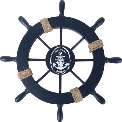 Mediterranean Nautical Wooden Boat Ship Wheel Helm Home Wall Party Decoration croaker Sailboat pattern wheel helm