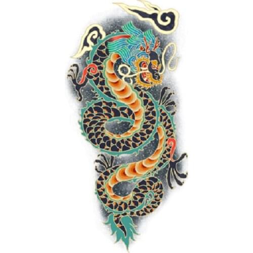 245MM×125MM fashion Chinese style dragon flower arm personality niche girl tattoo stickers waterproof and durable