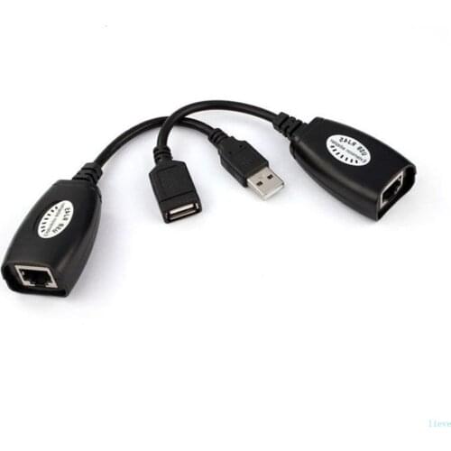 USB2.0 Extension Extend Adapter Male & Female Up To150ft Using CAT5/CAT5E/6 RJ45 Lan Network Ethernet Repeate Cable For Laptops
