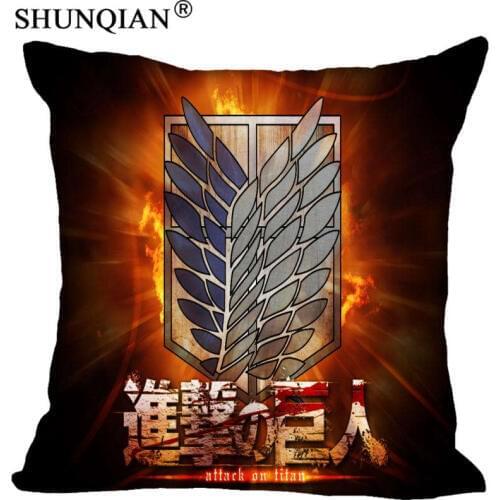 High Quality Shingeki no Kyojin Logo Style throw Pillowcase Square Zippered Pillow Cover Custom Gift