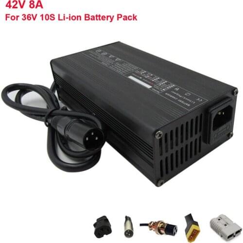 10S 36V Li-ion E-Bike Charger Output 42V 8A Lithium Battery Charger Xlr Port for 36V Electric Bike Scooter Battery