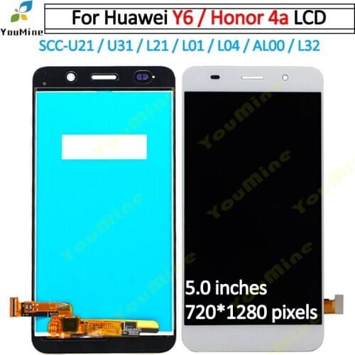 5.0" For Huawei Y6 LCD Display with Touch Screen Digitizer Assembly For Honor 4A SCL-L01 SCL-L21 SCL-L04 display Replace