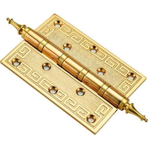 1pc 5Inch Brass Hings Thick Retro Antique Cabinet Door Neoclassical European Hinge Gate Door Room Door Copper Hinge