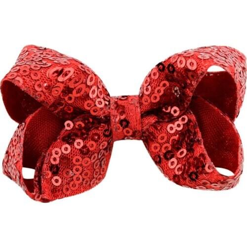 1 Piece 20colors 3inch Embroideried Sequin Bows With Alligator Clips Kids Girls Small Hairpins Bling Barrette Hair Accessories