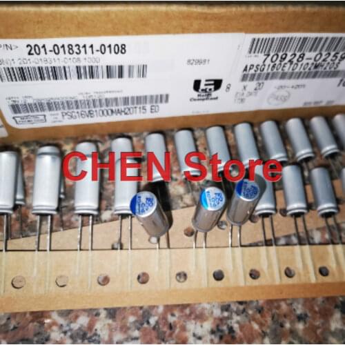 10PCS NIPPON PSG 16V1000UF 8X20MM Motherboard Solid Capacitor psg 1000UF 16V CHEMI-CON Aluminum shell electrolysis 1000uF/16V