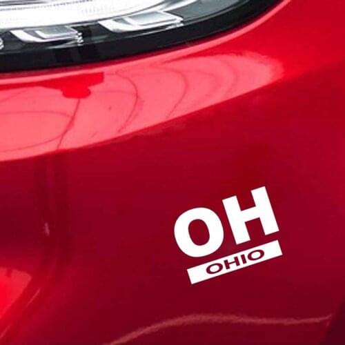 14.4CM*10.1CM OH OHIO Car Sticker Vinyl Decal Black Silver C10-01476