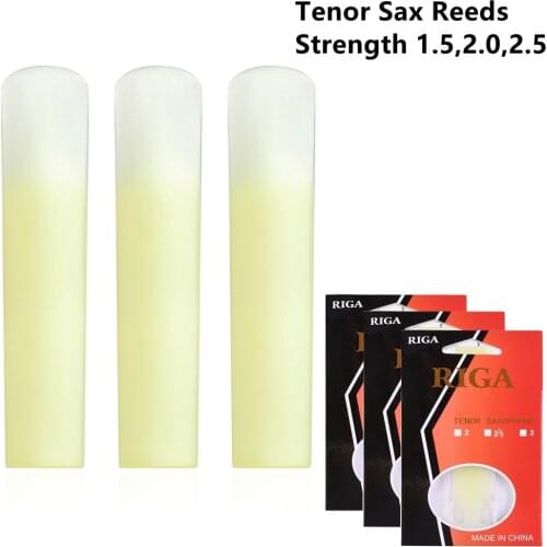 3-Pack Tenor Sax Resin Reeds Strength 1.5 2.0 2.5 Saxophone Musical Instrument Accessories For Beginners Smooth Finish Part