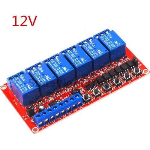 6 Channel 12V Interlock Switch Relay Module High Low Level Trigger Relay Expansion Board Development Board
