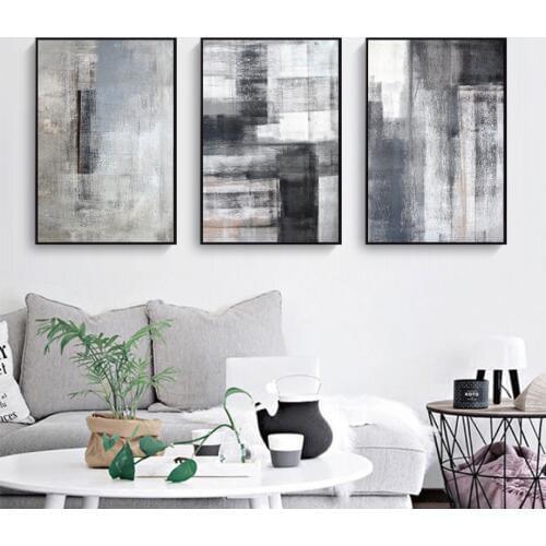 Abstract Black And White Gray Canvas Painting Wall Art Picture Poster And Print Home Decoration For Living Room No Frame