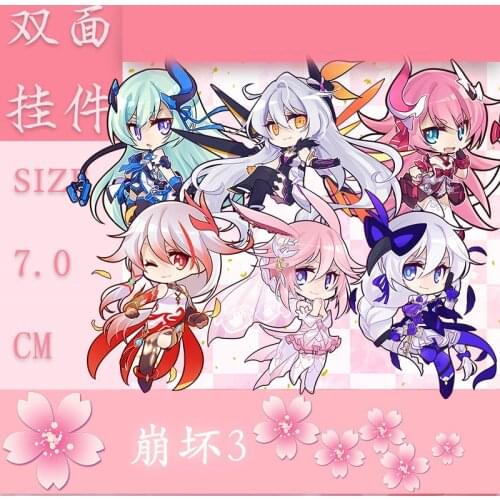 1pcs Anime Cartoon Honkai Impact 3 Acrylic Keychain Pendant Cosplay Prop for Bag Decor Keyring for Boy Girl Gift New