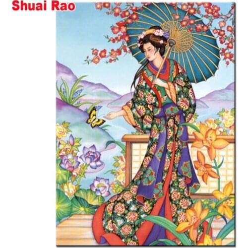 Diy diamond Japanese geisha diamond painting full square/round drill diamond embroidery wedding decor