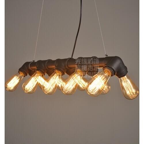 American Industrial Loft Water Pipe Steampunk Vintage Pendant Lights For Dining Room Bar Rust/black Home Decoration Pendant Lamp