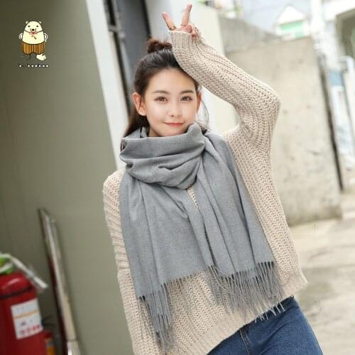 Beibaobao Brand Scarf Women Winter 30 Colors Scarves for Women Poncho Hijab Scarf Plaid Cashmere Soft Warm Female Shawls