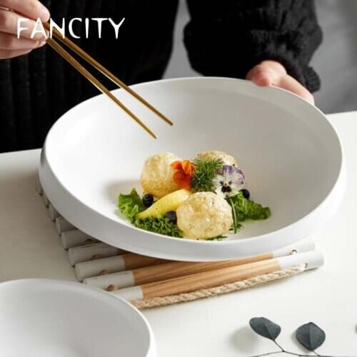 FANCITY White dishes home Nordic European-style ceramic dishes hotel creative personality high-end restaurant commercial special