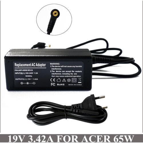 Laptop Power Supply 19V 3.42A 65W AC Adapter Charger For Caderno Acer Aspire 5252 5516-5474 5930 7551 3000LM 3002LCI 5535 5735