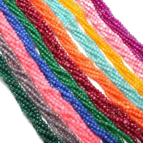 Natural Stone Faceted Scattered bead agates crystal string Beads for Jewelry Making DIY Necklace Bracelet Accessories size 3mm