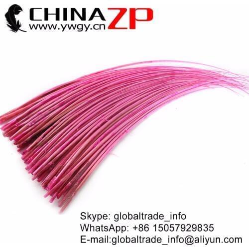CHINAZP 100pcs/lot 50-60cm (20"-24") Fashion Millinery Design Dyed Pink Ostrich Quill Spine