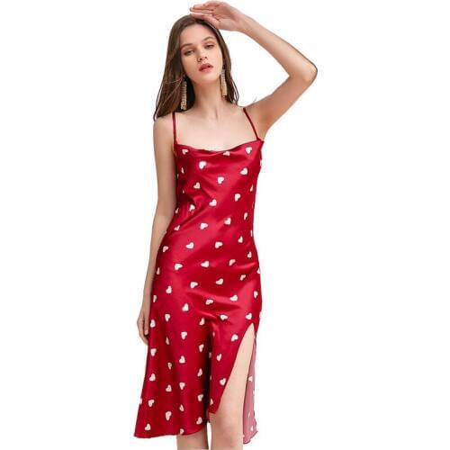 Женские шелковые ночные сорочки COLOR OF HEART China At AliExpress