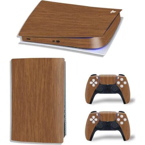 Wood Design For PS5 Digital Viny Decal Sticker Console + 2 Controller Skin Sticker For Sony Playstation 5 Game Accessories