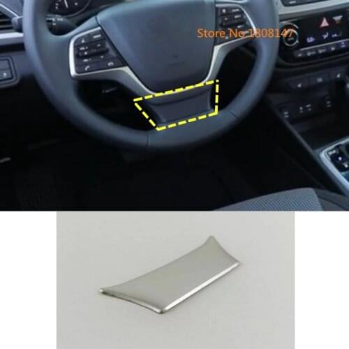 Detector Stainless Steel Steering Wheel Bottom Interior Kit Trim Frame Lamp Hoods For Hyundai Solaris Accent 2017 2018 2019 2020