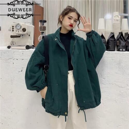 Jackets Coats Womens Retro O-Neck Jacket Women Solid Simple Chic Comfortable Korean Style Loose High Quality