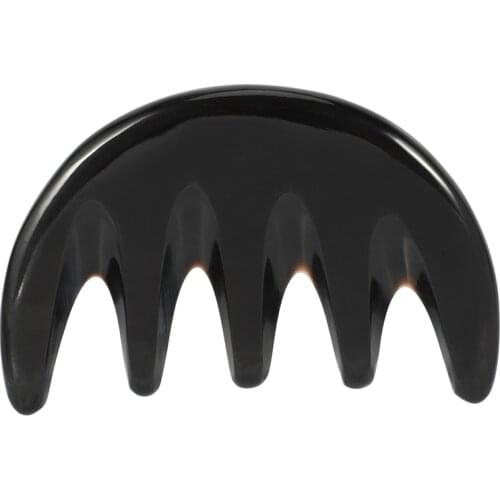 Gua Sha Treatment Scraping Massage Tool Ultra Smooth Edge Horn Comb Wide Tooth Hair Combs Styling Health Care (Black)
