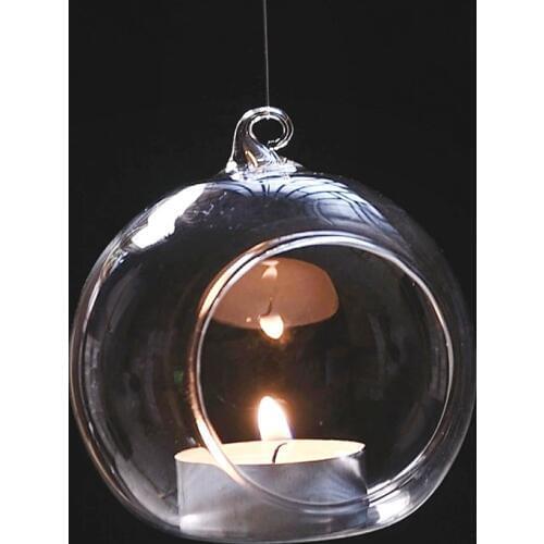 Creative candle stand home decorative Crystal glass candle holders hanging candle stand glass vases