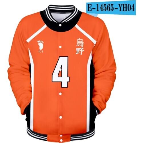Haikyuu Jacket 3D Printing Hip Hop Men/Women Coats Haikyuu Fashion Design Slim Fit College Varsity Tracksuit Uno High School