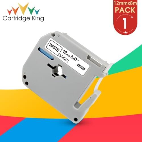 M-K231 MK231 for Brother Label Tape 12mm Compatible Brother PTouch M Tape Label Maker PT-90 PT80 PT70 PT65 Black on White MK-231
