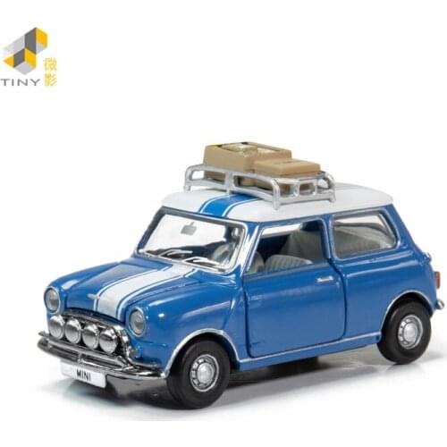 Tiny 1:50 Mini Cooper Mk1 Blue Simulation Model Car
