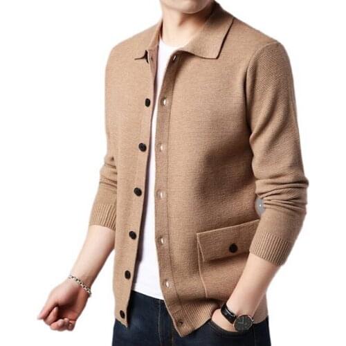 Men Cardigan Brand Sweater Men Streetwear Fashion Sweater Coat Men Autumn Winter Warm Cashmere Woolen Cardigan Men With Pocket