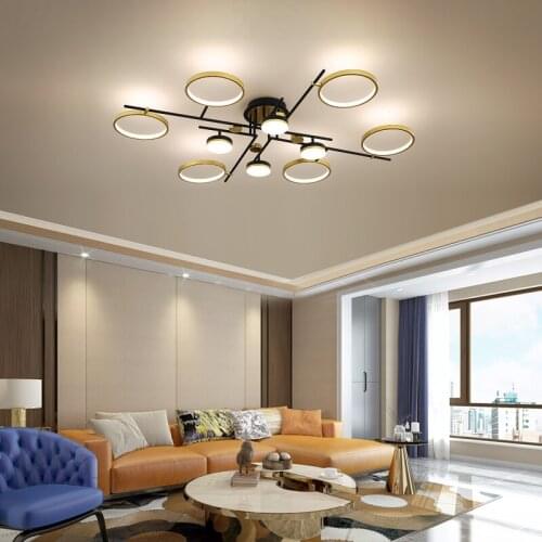 Nordic led living room ceiling lamp simple modern creative dining room ceiling light iron luxury round bedroom Ceiling lighting