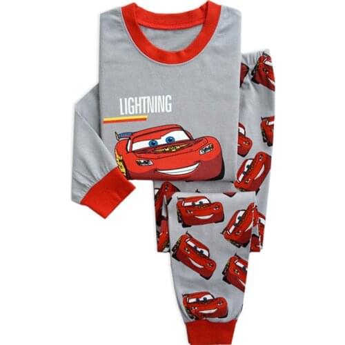 New Disney Boys Sets autumn Long-Sleeved Cartoon Clothing Kids Clothes Childrens Shorts Pajamas Outfits Car McQueen Suit