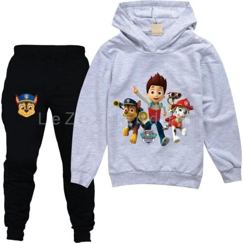 New Tracksuit PAW PATROL Battle Royale Clothing Suit Child Pullover Hoodie Tops+Pants Set Game Anime Kids Boy Girl Clothes