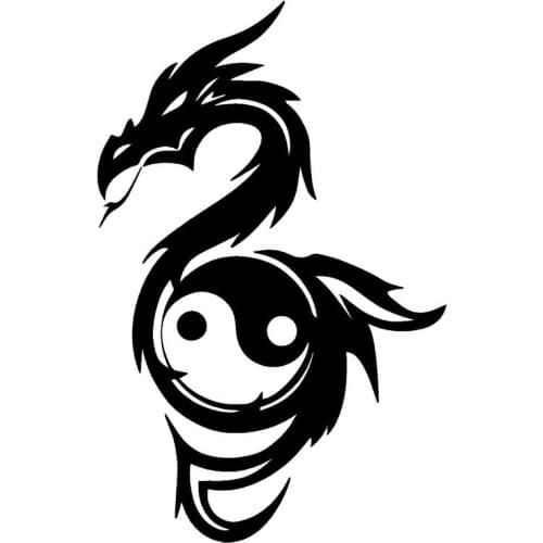 Personalized Yin and Yang Dragon Classic Chinese Culture Car Stickers Pvc Fashion High-quality Waterproof Decals 9cm * 15cm