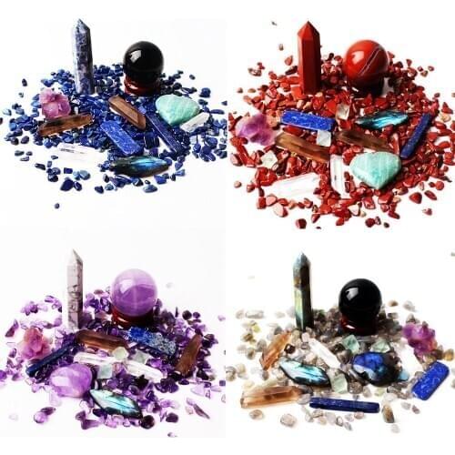 1Lots kinds Mixed Crystal Wand Ball Gravel Natural Stone Mineral Specimen Heart Pendant Reiki Chakra Gift