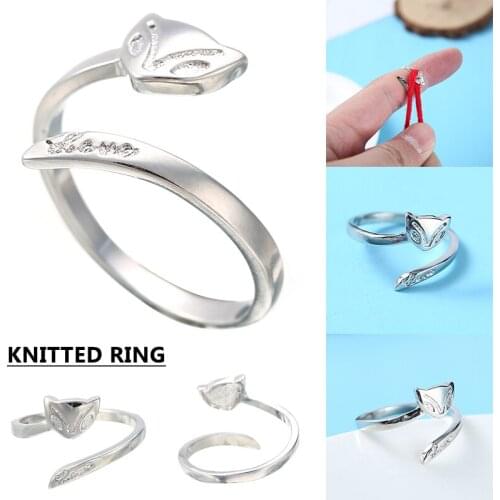 Adjustable Fox Crochet Loop Finger Ring Knitting Accessories Knitting Ring Finger Wear Thimble Yarn Guides Tools