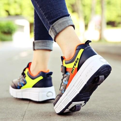 Rolo patins sapatos para adultos crianças tênis masculino com roda única e rolos de roda dupla sapatos de skate sapatos de camin