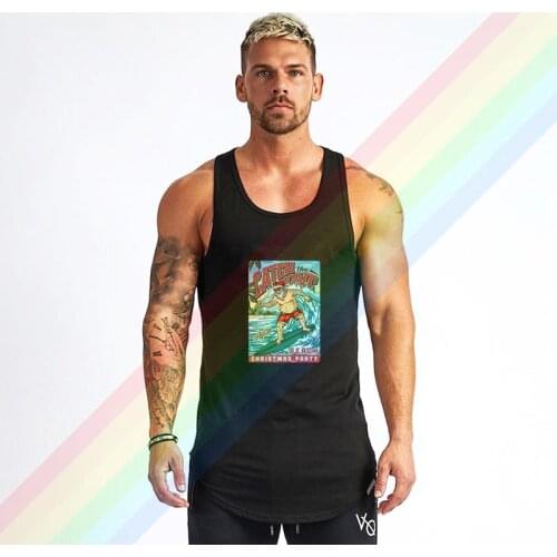 Christmas Beach Surfing Party Vintage Shaka Comfortable Bodybuilding Tank Tops For Men Summer Gym Clothing Customized Vest