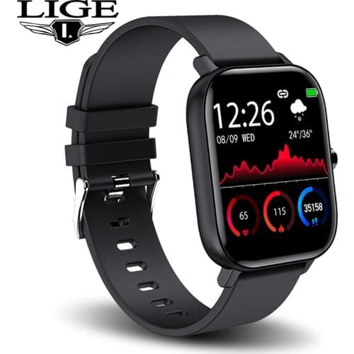 LIGE New Men Smart Watch Wristband Women Sport Fitness Bracelet Heart Rate Monitoring Bluetooth Call Smartwatch for Android iOS