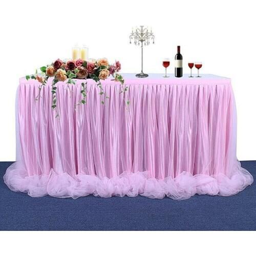 183 x 78 cm Tulle Tutu Table Skirt Tulle Tableware for Wedding Decoration Baby Shower Party Wedding Table Skirting Home Textile