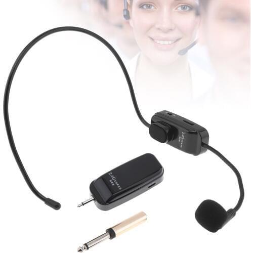 UHF Wireless Headset Microphone 2 In 1 Handheld Portable MIC Voice Changer Amplifier with 3.5mm/6.5mm Plug Receiver for AUX/MIC