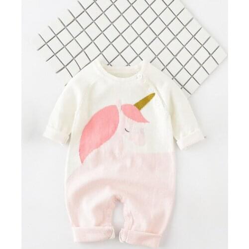 Knitted Unicorn Warm Romper Newborn Infant Baby Boy Girl Jumpsuit Long Sleeve One-pieces Cute Animal Outfits Fashion Clothes